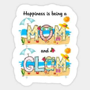Happiness Is Being A Mom And Glam Summer Beach Happy Mother's Sticker